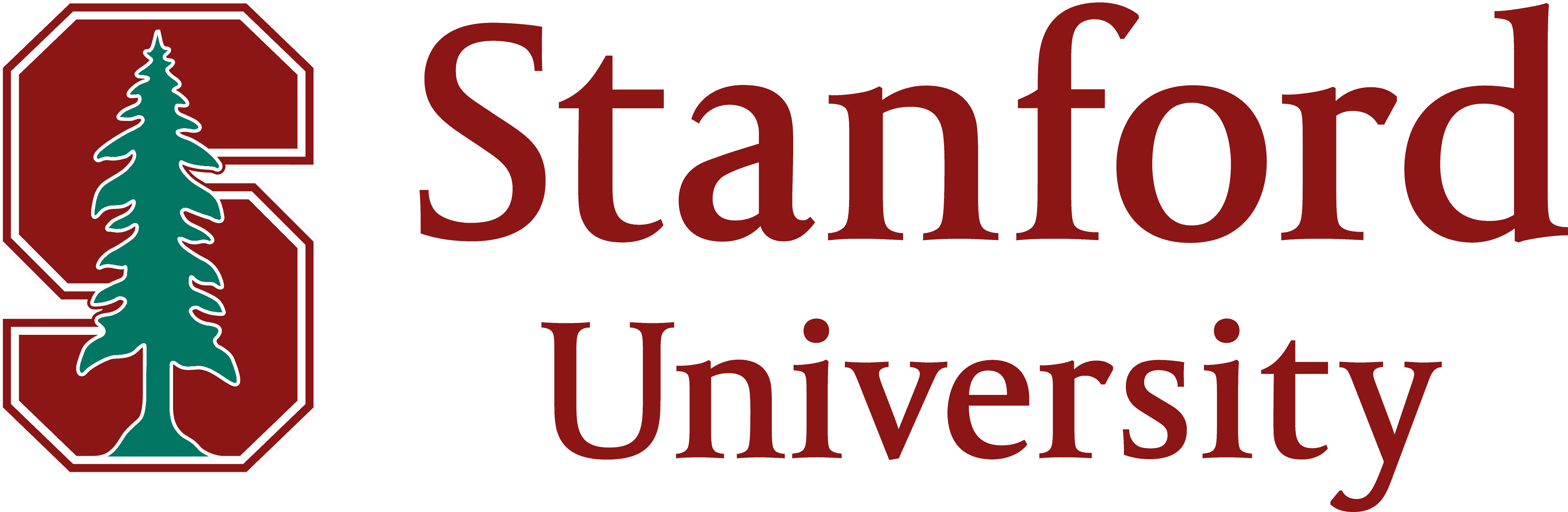 Logo with 'Stanford University' text and a tree inside a red 'S.'