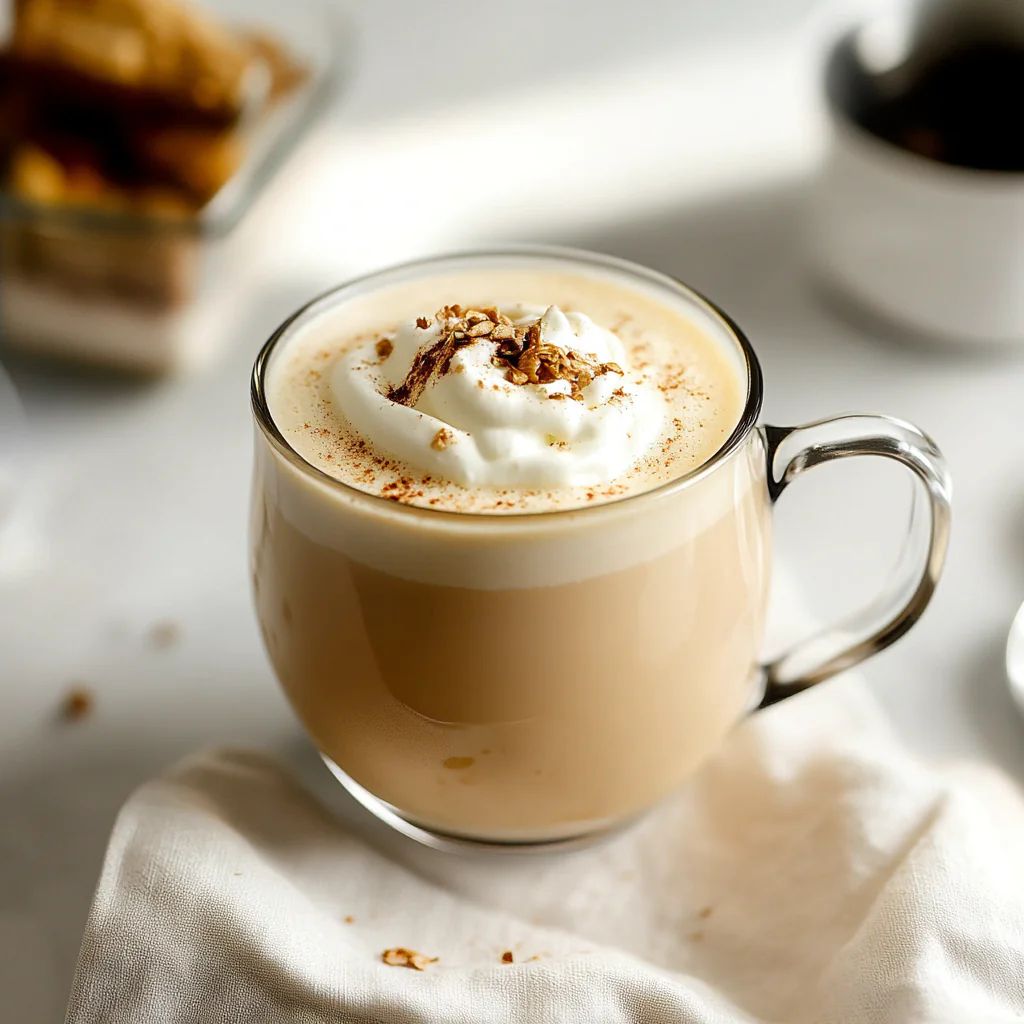 A glass mug of coffee with whipped cream and sprinkles on top.