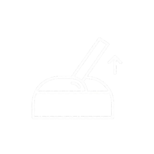 A white line-art icon of a lever being pulled up, with an arrow pointing upwards.