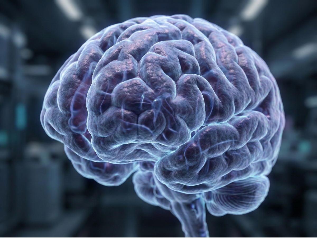 3D model of the prefrontal cortex, the area responsible for executive function and ADHD focus.