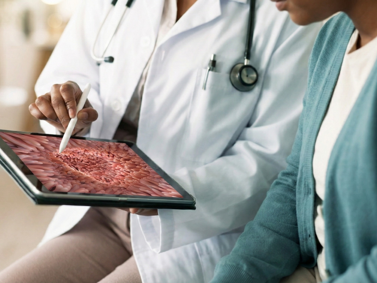 Healthcare professional explaining the link between MTHFR gene variants and ADHD symptoms to a patient.
