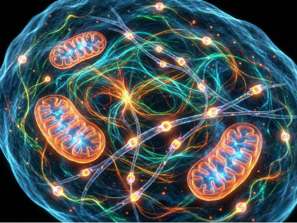Biological illustration of cellular energy and methylation pathways supported by Neupril.