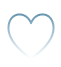 Outlined heart shape gradient from blue to white.