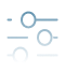 Icon showing a series of horizontal lines with circles on them.