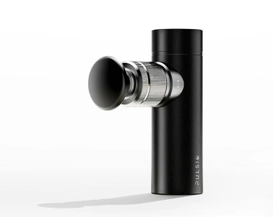 Black cylindrical handheld device with a round nozzle and silver accents.