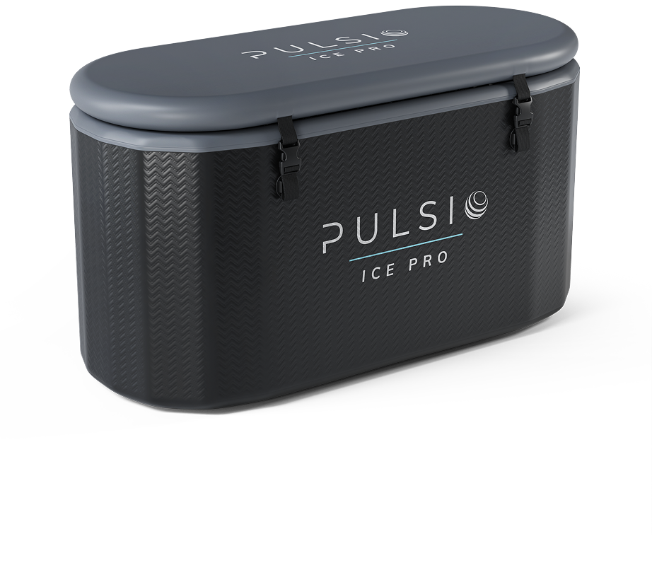Dark ice chest with 'PULSIO ICE PRO' written on it.