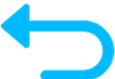 Blue U-turn arrow on a black background.