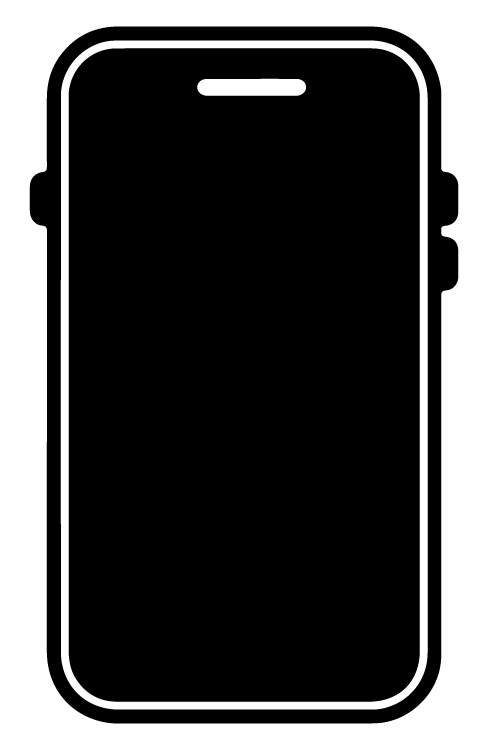 Silhouette of a smartphone with buttons on the side.