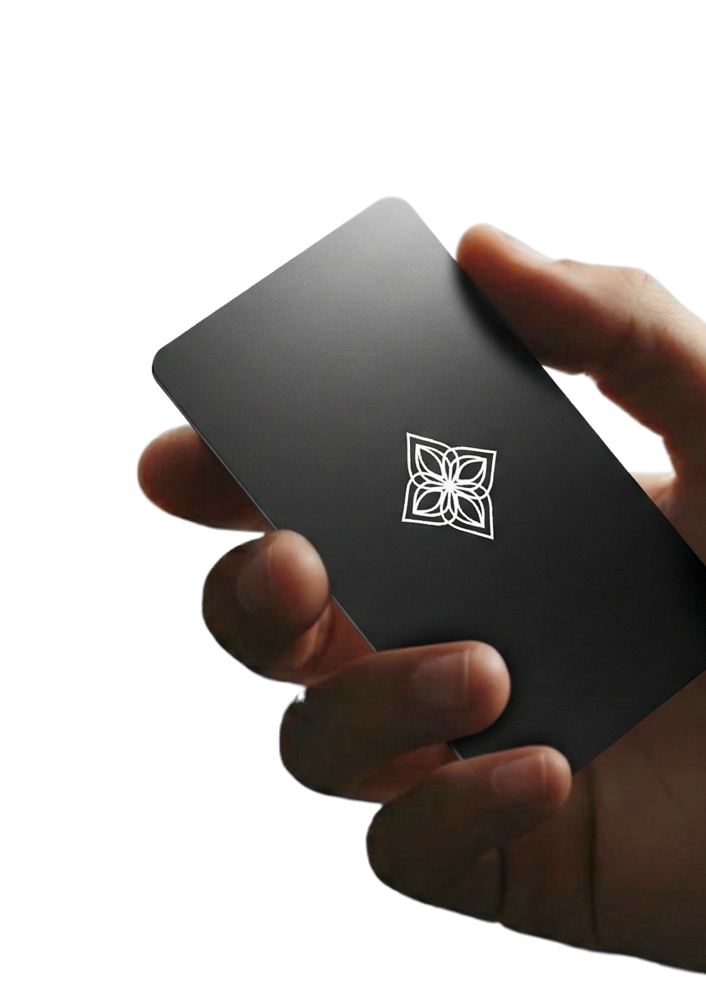Hand holding the Bloom Card