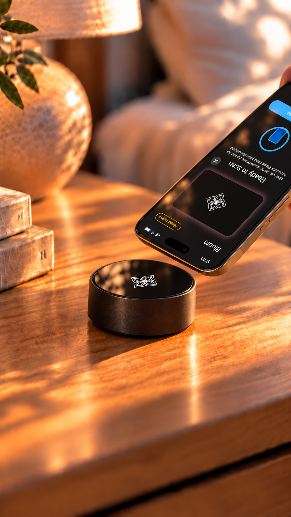 Phone tapped on a Bloom Pod to lock distracting apps