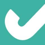 A stylized white checkmark icon on a teal background.