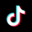 The TikTok logo, a stylized musical note with a red and blue shadow effect on a black background.