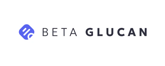 Logo with the text 'BETA GLUCAN' and a stylized blue icon.
