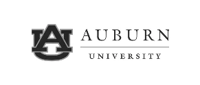 Auburn University logo in black and white.