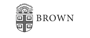 A shield with books and a sun, alongside the word 'BROWN'.
