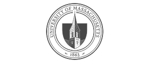 University of Massachusetts seal with clock tower illustration and year 1863.