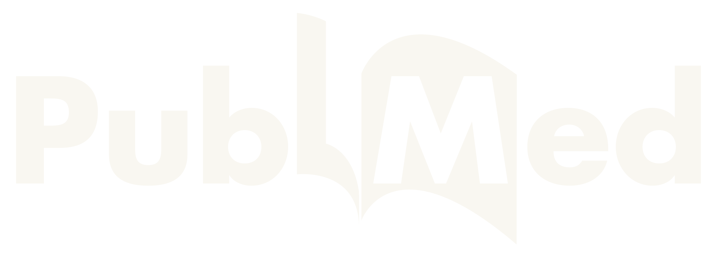 Logo with the text 'PubMed' and an open book design.