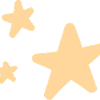 An illustration of three pale yellow, cartoon-style stars of different sizes on a white background.