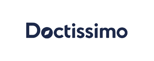 Logo with the word 'Doctissimo' in blue font on a white background.
