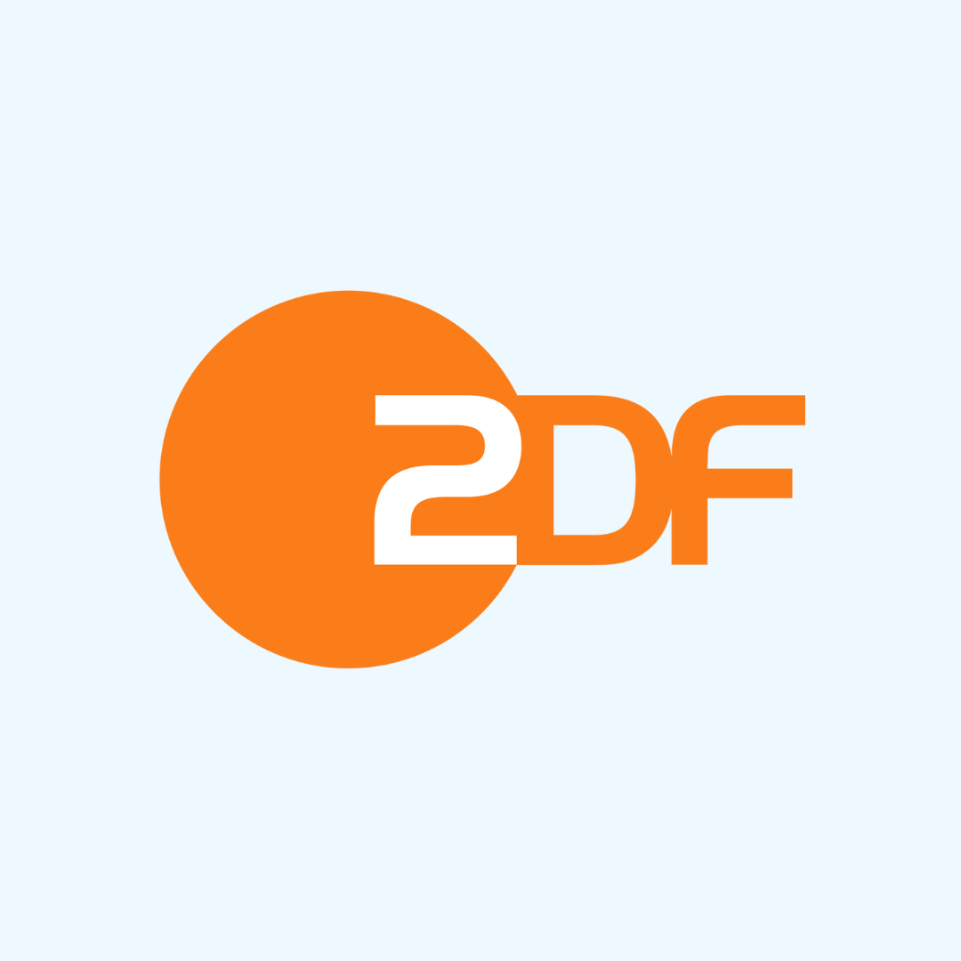 Orange circle with '2DF' text on a light blue background.