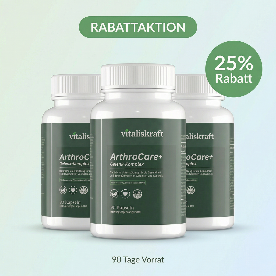 Three ArthroCare+ supplement bottles with a 33% discount label.