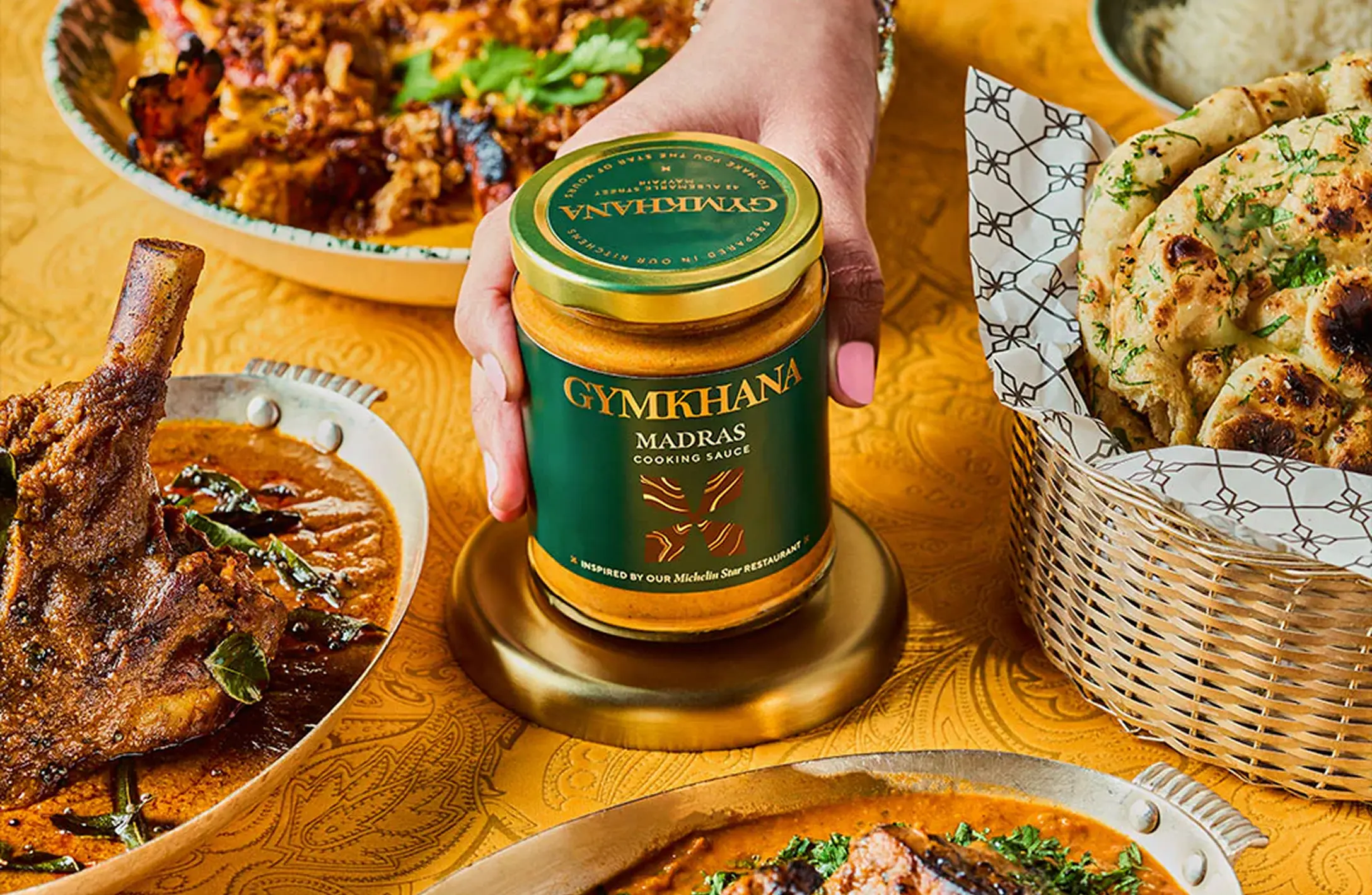 A package of Gymkhana Green Tikka Salmon, a ready-to-cook meal, against a white background.