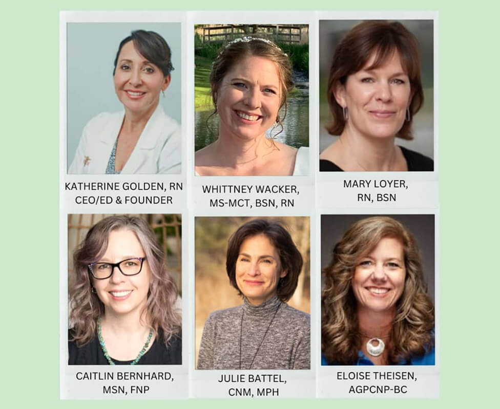 Collage of six women with names and titles below each photo.