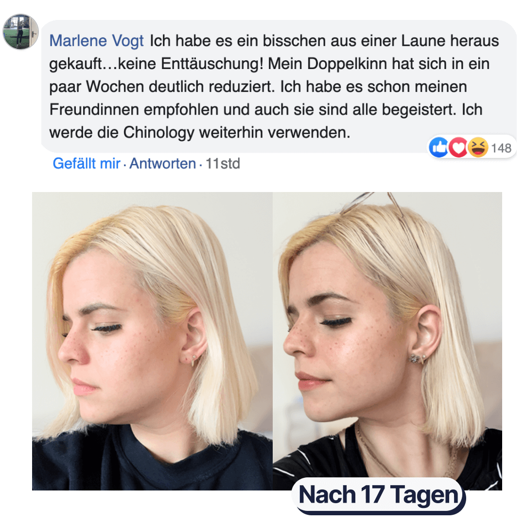 Two side-by-side portraits of a woman with short blonde hair.