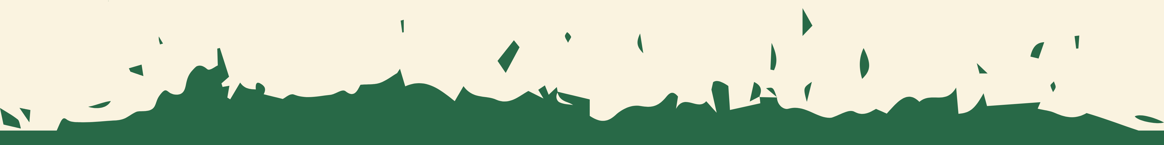 Abstract green and beige pattern with jagged edges and shapes.