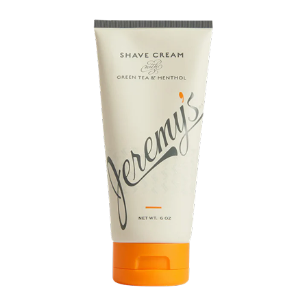 Tube of Jeremy's shave cream with orange cap.