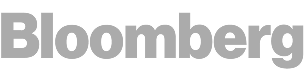 Gray text logo of Bloomberg on a white background.