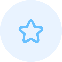 Blue star icon inside a light blue circle.