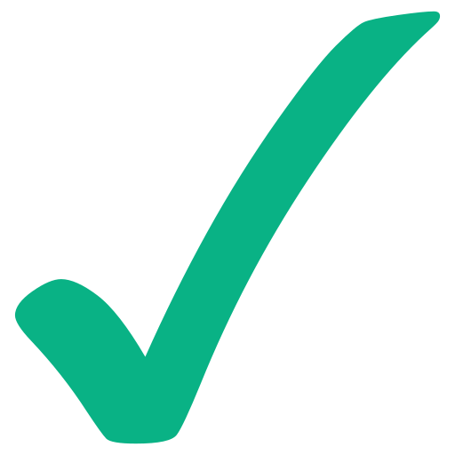 Green checkmark on a transparent background.