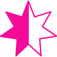 A pink and white abstract star shape.