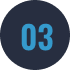 A dark blue circle with the number 03 in a lighter blue font inside.