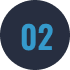 The number 02 in blue text inside a dark grey circle.