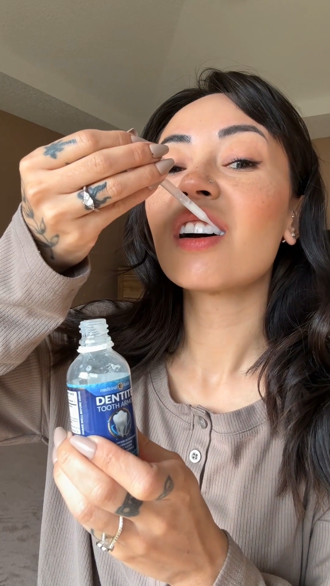 Apply the drops to teeth