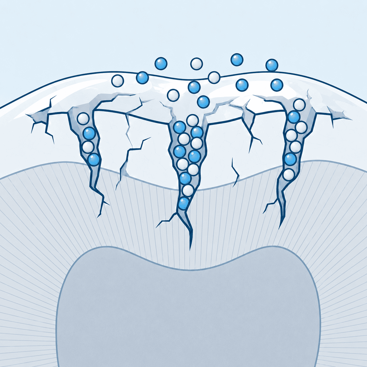 Nano-hydroxyapatite particles reaching the enamel surface