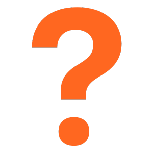 Orange question mark on a black background.