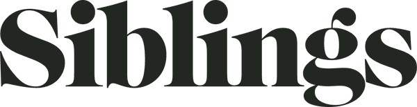 The word 'Siblings' in a stylized, dark grey serif font on a white background.