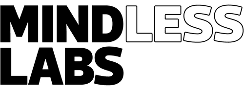 The text 'Mindless Labs' in a black, stylized font against a dark green background.