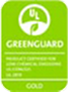 The green UL GREENGUARD GOLD certification logo, which includes a leaf inside a circle.