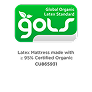 The Global Organic Latex Standard (GOLS) certification logo, indicating a latex mattress made with >95% certified organic material.