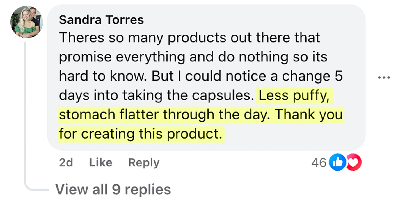 A customer holding the product