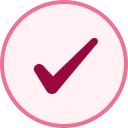 Checkmark icon in pink circle