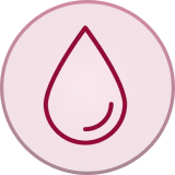 Water droplet icon representing reduced bloating