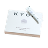 A white box with the word KYO printed on it, with a single-serving packet resting on top.