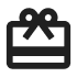 A dark grey icon of a gift box with a bow on top.