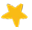 A blurry, yellow, five-pointed star on a white background.
