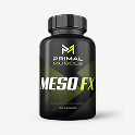 Black Meso FX supplement bottle with green and white labeling.